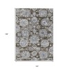 Chocolate And Blue Floral Washable Indoor Outdoor Area Rug - 3 of 4