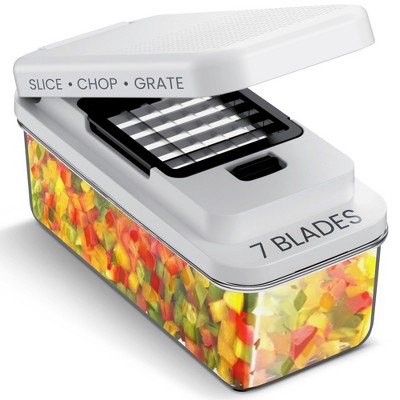 Cheer Collection 7-Blade Vegetable Slicer & Chopper with Container and Lid