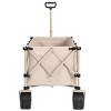 Grungis Foldable Extended Wagon Cart,Shopping Cart with Big All-Terrain Beach Wheels & Drink Holders,Utility Cart for Camping,Shopping - 4 of 4