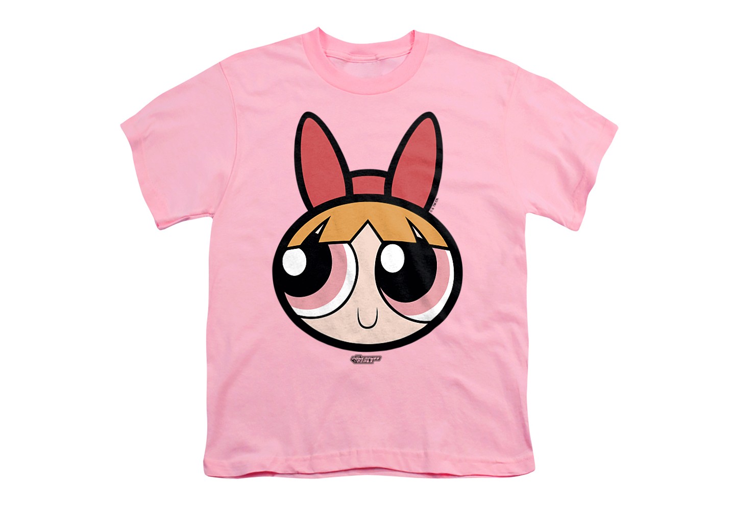Детская футболка The Powerpuff Girls Blossom Face Kids T Shirt For Youth Pink Small: Cotton, Loose Fit, Crew Neck, цвет: Розовый — фото 1