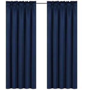 Kate Aurora Basic Faux Silk Rod Pocket Shimmery Sheer Single Window Curtain Panel - 1 of 4
