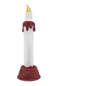 Kurt Adler Battery Operated Light-Up LED Glittered Candles, Pack of ONE, Assorted Colors - 1 of 4