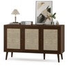 Bella Depot  47.2'' Modern Sideboard Buffet Cabinet with 3 Rattan Doors(1 pcs) - 3 of 4