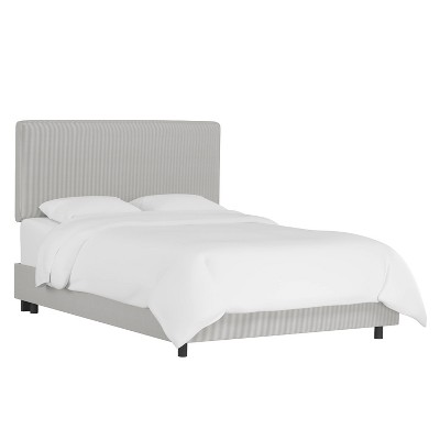 King Box Seam Bed Oxford Stripe Charcoal - Skyline Furniture