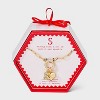 14K Gold Dipped Cubic Zirconia Puffy Heart Charm Initial Necklace - A New Day™ Gold - 3 of 4