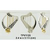 Slickblue Women's Sterling Silver Irish Harp Pendant with 14K Gold Accent, Celtic Knot Detail, 18" Chain, Silver - 2 of 4