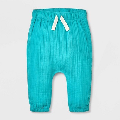 Image of Baby Gauze Jogger Pants - Cat & Jack™ Turquoise 0-3M