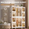 SEVOBAL Portable Wardrobe Closet Collapsible Wardrobe Wheels Foldable Clothes Storage Cabinet Shelves Hanging Rod Hangers, White, 116.99"*50.5"*49.5" - 3 of 4