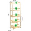 LunaLulinlk 5 Tier Bamboo Shelf Storage Organizer, Corner Storage Rack for Living Room,Kitchen - 2 of 4
