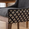 Okak Retro Dining Chairs Set of 2, Comfy Fabric Chairs with Thick Cushions, Kitchen Side Chairs with Solid Wood Legs Bronze Nail Head - 4 of 4