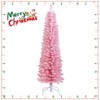 Costway 5/6/7/8 FT Artificial Pink Christmas Tree with 328/460/635/1000 Branch Tips Folding Metal Stand - 2 of 4