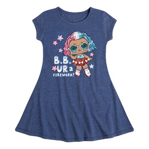 Girls' - LOL Surprise! - 4th of July Fit & Flair Cap Sleeve Graphic Dress - 1 of 3