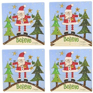 4.0 Inch Santa Coasters Set/4 Izzy & Oliver Coasters - 1 of 3