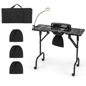 Tangkula Folding Manicure Nail Table w/ Electric Dust Collector LED Lamp Carry Bag - 1 of 4