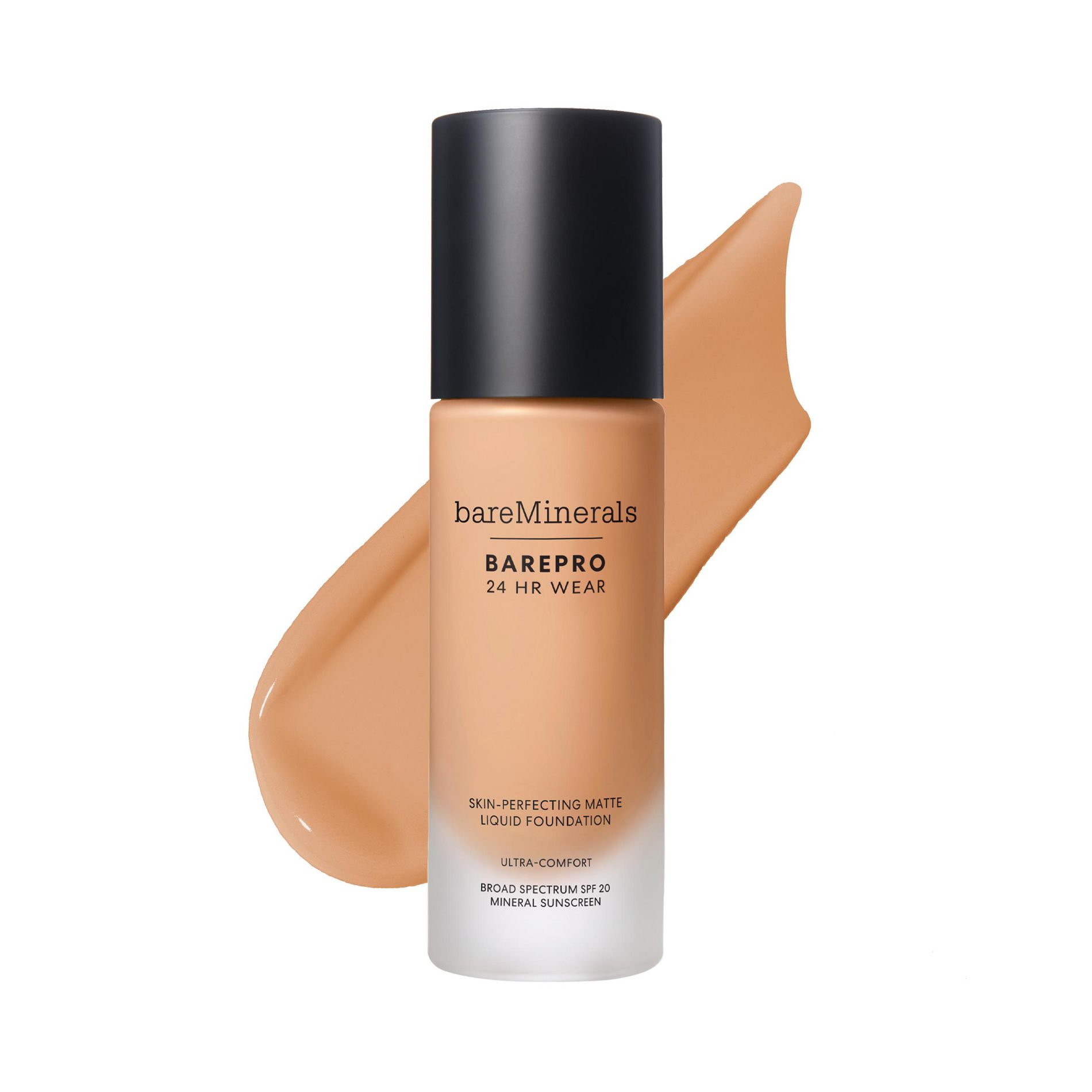 bareMinerals BAREPRO 24HR Wear Skin-Perfecting Matte Liquid Foundation Mineral SPF 20 - Medium 35 Neutral, 1.0oz
