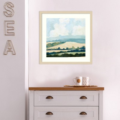 Pastoral Landscape Print with Hardwood Frame, 24" x 29"
