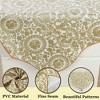PiccoCasa Square Vinyl Water Oil Resistant Printed Tablecloths Golden Turntable Flower 35"x35" - 3 of 3