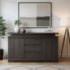 Resenkos Console Table with LED Light, Wooden Storage Cabinet with Drawers and Doors for Entryway, - 3 of 4