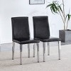 Syemin Dining Chairs 2 Piece Modern Dining Chairs, Pholstered Dining Room Chair Farmhouse Kitchen Chairs Bar Stools, Black, 16.22"*18.5"*34.65" - 2 of 4