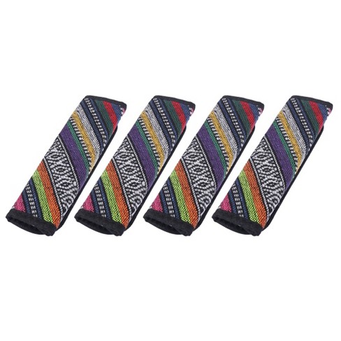 Unique Bargains 4pcs Linen Car Seat Belt Shoulder Pad Mat Cushion Cover Multicolor 9.25x2.56