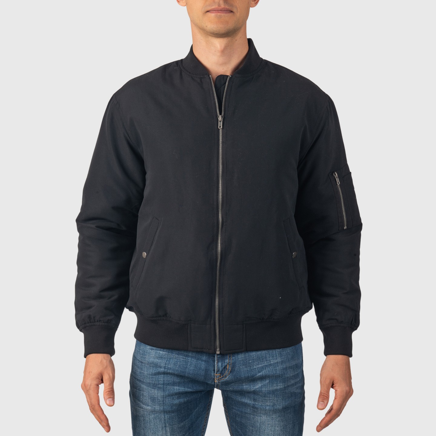 Мужская куртка Alpine Swiss Damon Bomber Jacket Warm Quilted Flight Jacket with Pockets – Stylish Windbreaker for Casual & Layering Versatile Outerwear — фото 1