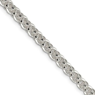 Black Bow Jewelry Men's 5mm, Sterling Silver Round Solid Spiga Chain Necklace