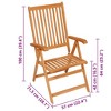 vidaXL Highly Resilient Patio Chairs with Anthracite Cushions - Solid Teak Wood - Adjustable backrest - 2 of 4