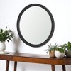 HomeRoots 30" Black Solid Wood Beaded Round Framed Accent Mirror - 2 of 4