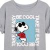 Women's - Peanuts - Be Cool, Take It Easy Snoopy Oversized Graphic T-Shirt - 2 of 4
