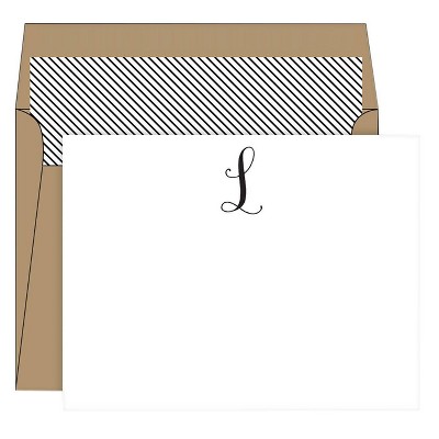 10ct 'L' Monogram Die Cut Social Set Collections White