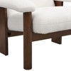 Airsurfer White Modern Mid-Century Accent Chair with Ottoman, Comfy Upholstered Armchair with Footrest and Solid Wood Frame for Living Room - 4 of 4