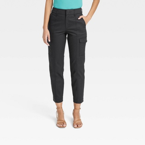 Women's Effortless Chino Cargo Pants - A New Day™ Black 16 : Target