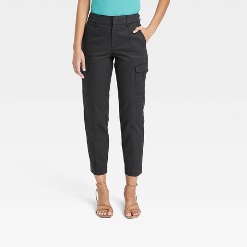 Women's Effortless Chino Cargo Pants - A New Day™ Black 14