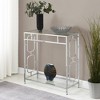 Omega Chrome Glass Hall Table with Shelf Glass/Chrome - Breighton Home - image 2 of 4