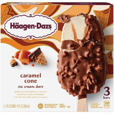 Haagen-Dazs Frozen Caramel Cone Bars - 3ct