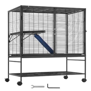 VEVOR 39" Rolling Metal Ferret Cage, Large 2-Tier Critter Nation Cage, Small Animal Cage with Ramps & Tray, Easy to Set up for Pet Rats, Hamster - 1 of 4