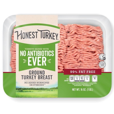 Honest Turkey No Antibiotics Ever 99/1 Ground Turkey - 1lb