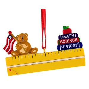 Personalized Ornaments 1.75 In Teacher Ruler Tree Ornament , Personalized Free School Books (PC) - 1 of 4