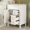 24"W Bathroom Vanity with Ceramic Sink, Small Bathroom Storage Cabinet with 2 Drawers & Adjustable Shelf - ModernLuxe - 2 of 4