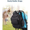 Itopfox Multifunctional Diaper Backpack with Insulated Pockets, Water Resistant Baby Bag for Men & Women, Stroller Straps, Black - 3 of 4