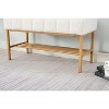 NicBex Storage Shoe Bench, Modern Entryway Bench With Shelf, Upholstered Foot Stool with Metal Legs for Entryway - 3 of 4