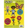 Perler Fun Fusion Pegboards 7/Pkg-Boy/Girl/Bear/Monkey/Butterfly/2 Flowers - 2 of 2