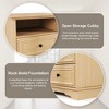 Brafabhome Set of 2 Nightstands with 2 Drawers, Mid-Century Bedside Table with Open Storage Shelf and Hidden Drawer for Bedroom Living Room | Natural - 4 of 4