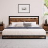 6 Inch Twin Metal Platform Bed Frame with Wooden Headboard and Footboard, Mattress Foundation - 4 of 4