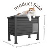 SEVOBAL Pet Crates and Houses Weatherproof Outdoor Shelter, PP Material with Door, Cozy Raised for Cats, Small Animals, Black, 31.02"*19.09"*26.73" - 3 of 4