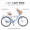 INFURNIC Bicycles 26" Single Speed Folding Bike Beach Cruiser Bike Step Through City for Easy Storage and Commuting, Blue, 69.93"*25.2"*40.95" - 2 of 4