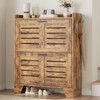 Narrow Shoe Cabinet for Entryway Storage, Slim Freestanding Organizer with 2 Flip Drawers and Hooks, Hidden Shoe Storage for Hallway, Foyer, Garage - 4 of 4