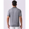INSPIRE CHIC Men's Stretch Athletic Workout Short Sleeved Golf Heathered Polo Shirt - 3 of 4