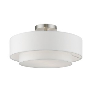 Livex Lighting Meridian 2 - Light Semi-Flush Mount in  Brushed Nickel - 1 of 4