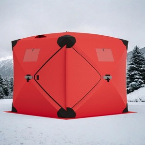 Pop-Up Ice Fishing Tent Insulated Windproof And Warm Available In Multiple Sizes For 4 To 6 People - 1 of 4